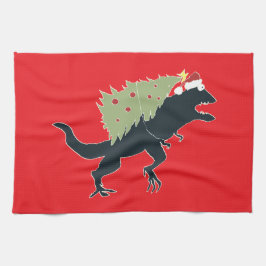 Paño De Cocina Dino de Navidad Divertida y Festiva