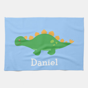 Paño De Cocina Dinosaurio Stegosaurus Verde Adorable para Niños