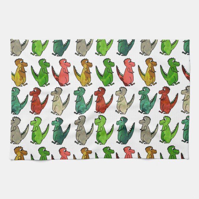 Paño De Cocina Dinosaurios de colores (Horizontal)