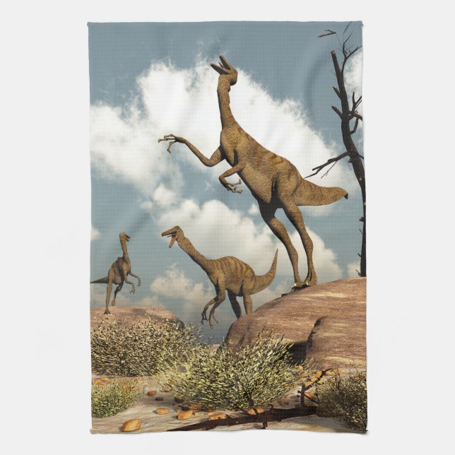 Paño De Cocina Dinosaurios de Gallimimus - 3D rinden (Vertical)