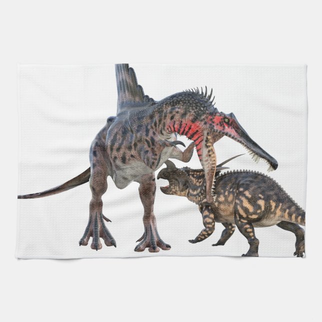 Paño De Cocina Dinosaurios en duelo (Horizontal)