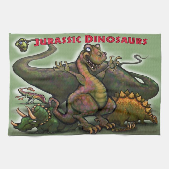 Paño De Cocina Dinosaurios Jurásicos (Horizontal)