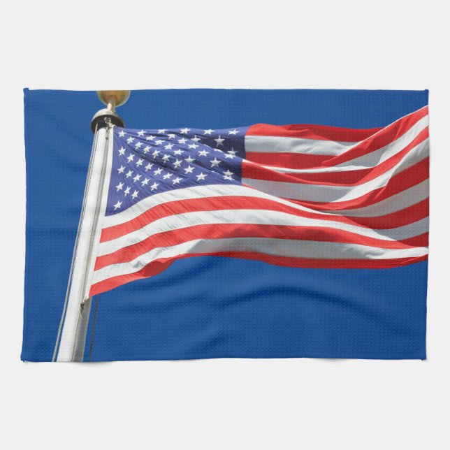 Paño De Cocina Dios bendiga a Estados Unidos, bandera estadounide (Horizontal)