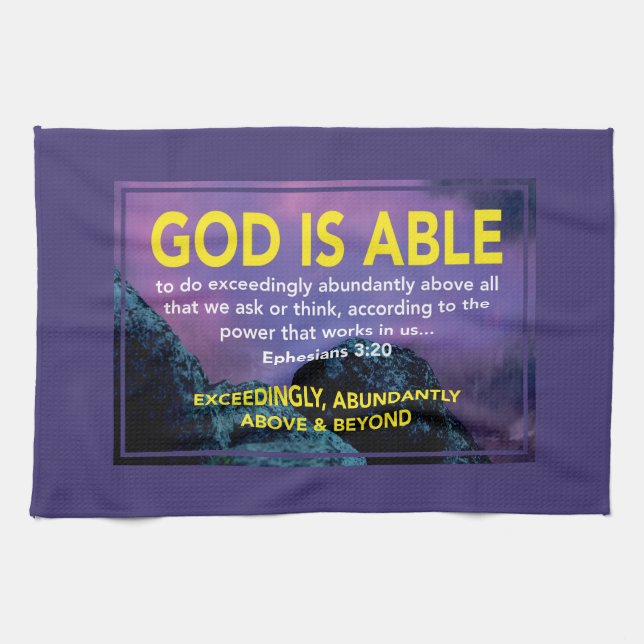 Paño De Cocina DIOS ES CAPAZ | Efesios 3:20 cristianos (Horizontal)