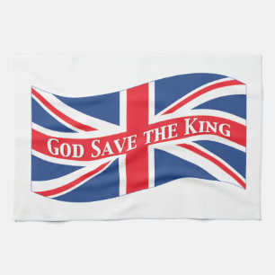 Paño De Cocina Dios salve al rey con Union Jack