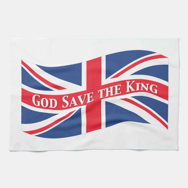 Paño De Cocina Dios salve al rey con Union Jack (Horizontal)
