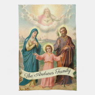 Paño De Cocina Dios santo de Jesús Maria San José de la familia