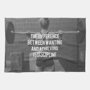 Paño De Cocina Disciplina - Deseos vs Logros, Gimnasio de las muj
