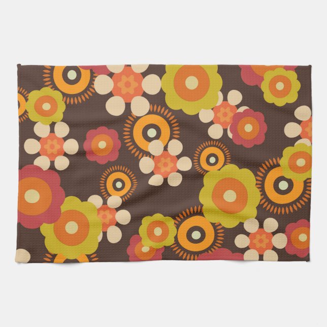 Paño De Cocina Disco 7000 Retro Flores Pop Culture (Horizontal)