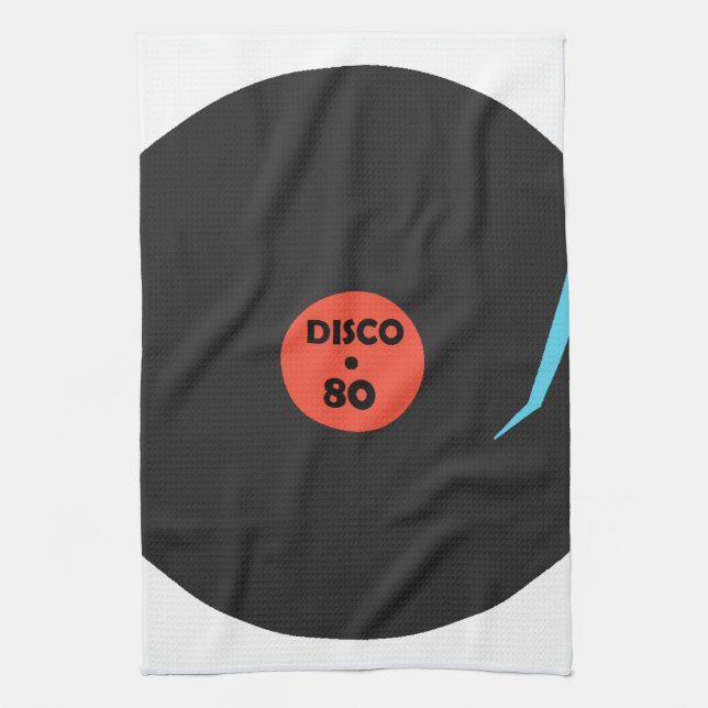 Paño De Cocina Disco 80 - Fiesta retro - Blanco (Vertical)