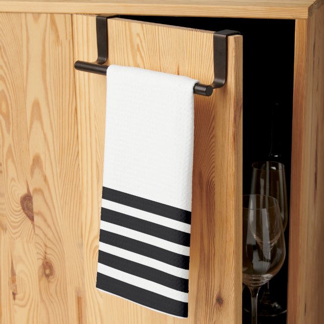 Paño De Cocina Diseñador en blanco y negro (Pliegue de tercios)