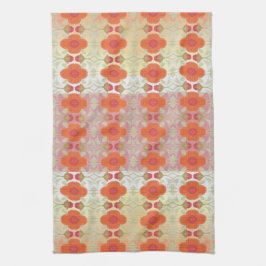 Paño De Cocina Diseñador floral naranja