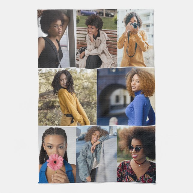 Paño De Cocina Diseñar su propio Collage de fotos 8 (Vertical)