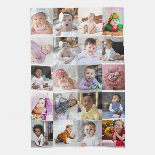 Paño De Cocina Diseñar su propio Collage de fotos de 20 (Vertical)