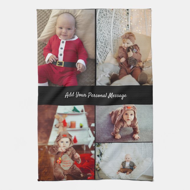 Paño De Cocina Diseñar su propio Collage de fotos de 5 (Vertical)