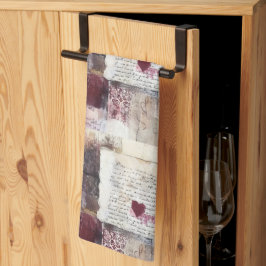 Paño De Cocina Diseño 9 de la serie de San Valentín Borgoña
