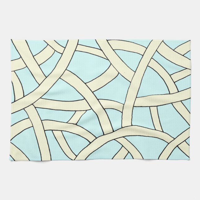 Paño De Cocina Diseño a rayas Crema azul (Horizontal)