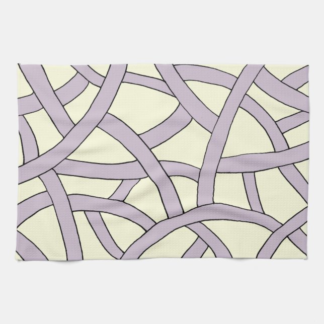 Paño De Cocina Diseño a rayas Crema púrpura (Horizontal)