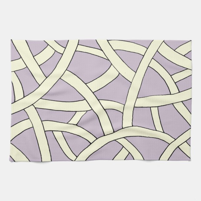 Paño De Cocina Diseño a rayas Crema púrpura (Horizontal)