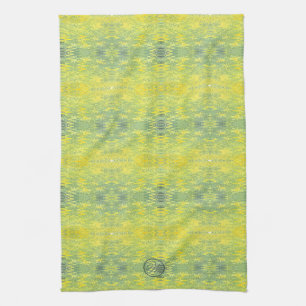 Paño De Cocina Diseño abstracto amarillo y verde