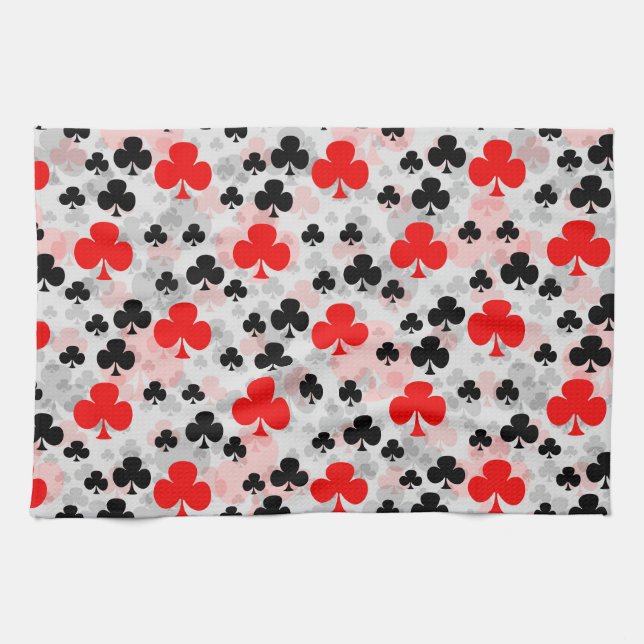 Paño De Cocina Diseño abstracto del patrón del Club Red Black Clo (Horizontal)