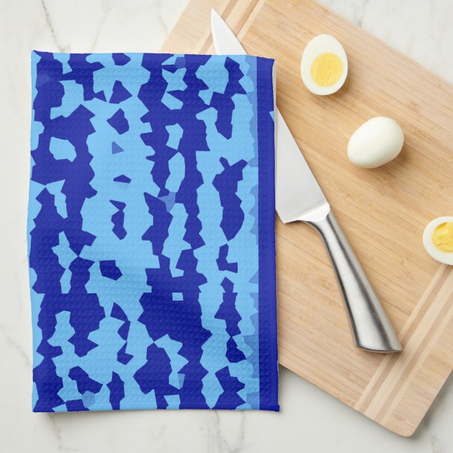 Paño De Cocina Diseño abstracto irregular azul cyan (Doblado Cuarto)