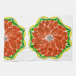 Paño De Cocina Diseño ANARANJADO del POINSETTIA