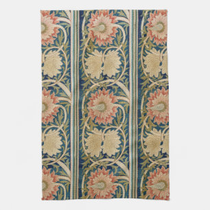 Paño De Cocina Diseño Antiguo de Bordado de Seda Floral Rosa de W