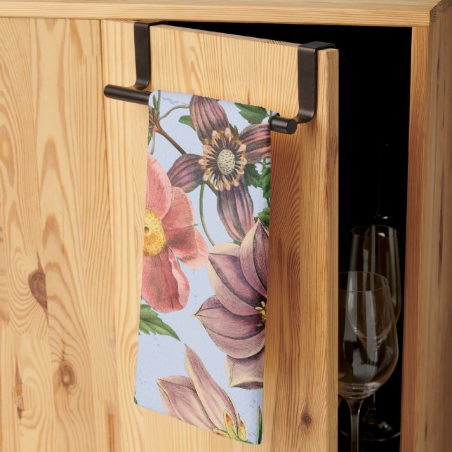 Paño De Cocina Diseño botánico vintage (Pliegue de tercios)