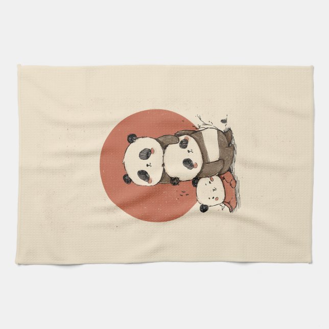 Paño De Cocina Diseño Cute Pandas (Horizontal)