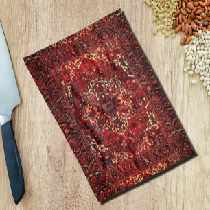 Paño De Cocina Diseño de alfombras orientales en rojo oscuro