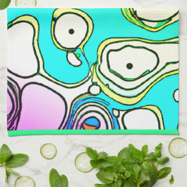 Paño De Cocina Diseño de arte con patrones modernos (Doblado)