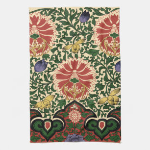 Paño De Cocina Diseño de Arte Floral Loto Rojo Chinoiserie de Owe