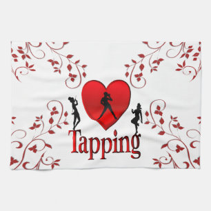 Paño De Cocina Diseño de baile de tafetán de corazón