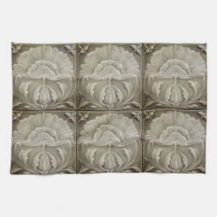 Paño De Cocina Diseño de baldosa de flor art nouveau jugendstil m