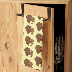 Paño De Cocina Diseño de bisonte con fondo de cualquier color