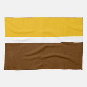 Paño De Cocina Diseño de bloque de color amarillo blanco marrón c