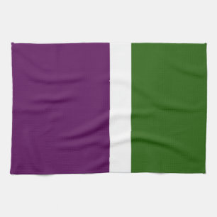 Paño De Cocina Diseño de bloques de color verde blanco morado