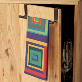Paño De Cocina Diseño de bloques retro coloridos