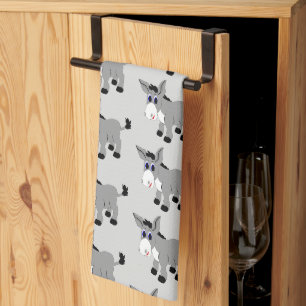 Paño De Cocina Diseño de burro con fondo de cualquier color