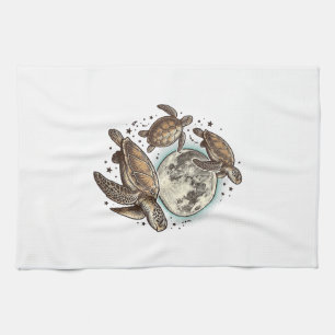Paño De Cocina Diseño de camiseta con grabado de tortuga marina d