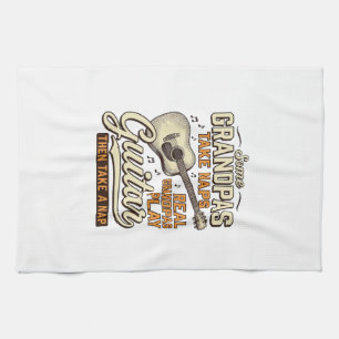 Paño De Cocina Diseño de camiseta con grabado vintage de guitarra