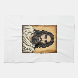 Paño De Cocina Diseño de camiseta con retrato religioso grabado v