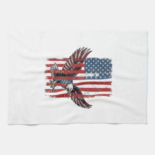Paño De Cocina Diseño de camiseta de bandera de águila patriótica