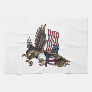 Paño De Cocina Diseño de camiseta de bandera de águila patriótica