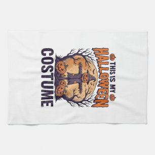 Paño De Cocina Diseño de camiseta de bruja de calabaza de disfraz