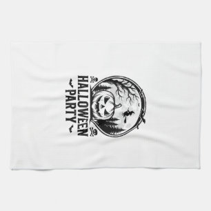 Paño De Cocina Diseño de camiseta de bruja de calabaza de fiesta 