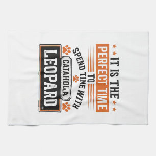 Paño De Cocina Diseño de camiseta de época del perro leopardo Cat