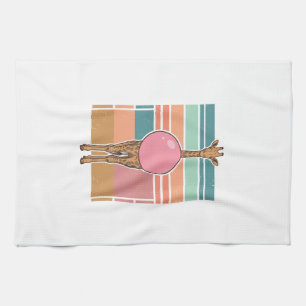 Paño De Cocina Diseño de camiseta de grabado de chicle de jirafa 