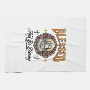 Paño De Cocina Diseño de camiseta de grabado vintage cristiano be